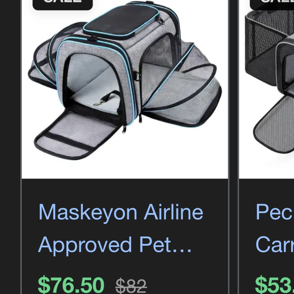 AIRLINE APPROVED Expandable Pet Carrier with Blue Trim